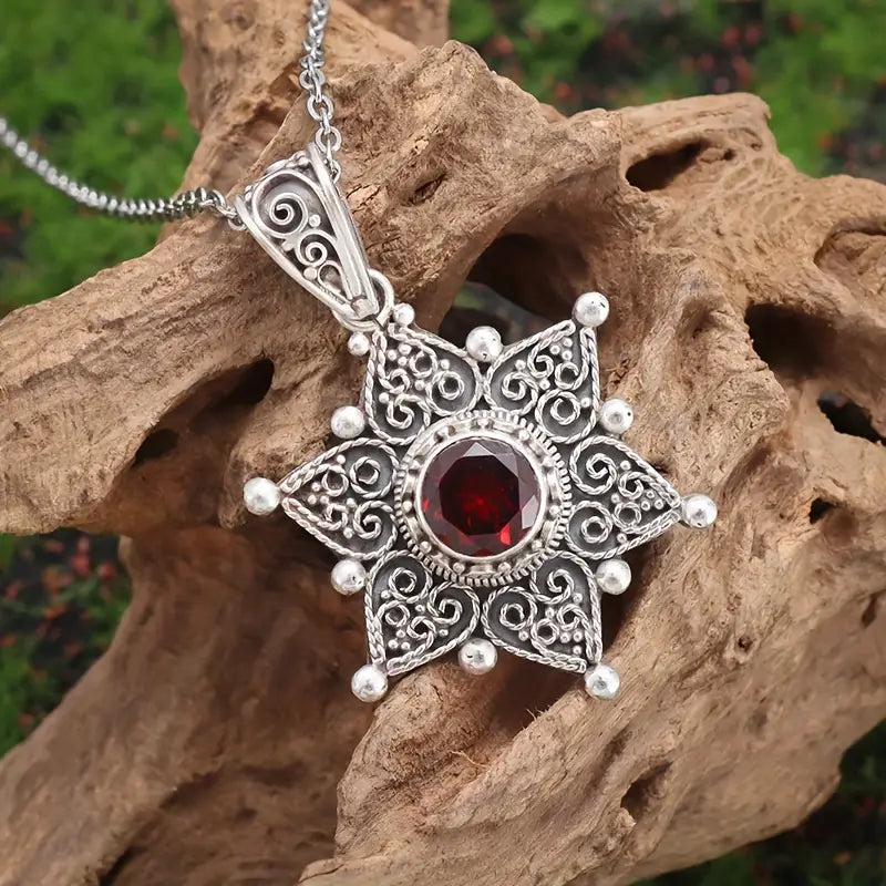 Collana Jessindra Carmalyth in Rubino - Tonalità Argento