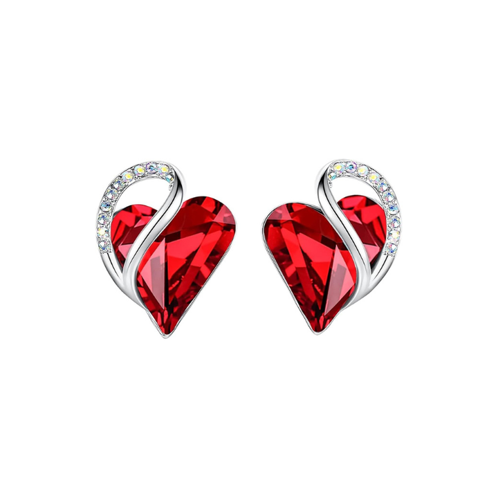 Orecchini Infinity Heart Ruby - Argento