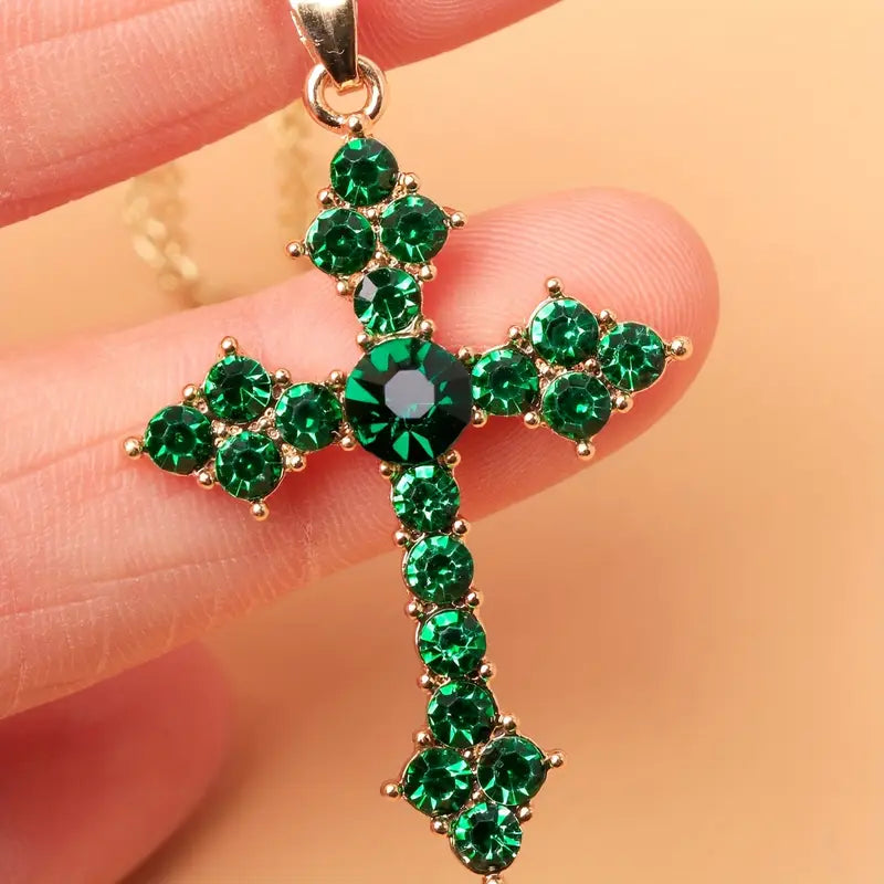 Collana Veridienne Croixheart in smeraldo | Tonalità oro