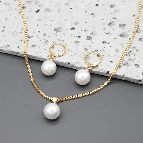 Set di Gioielli in Perle Golden Grace - Oro