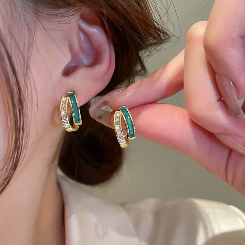 Orecchini Chloé Feuillage in Smaragd | Tonalità Oro