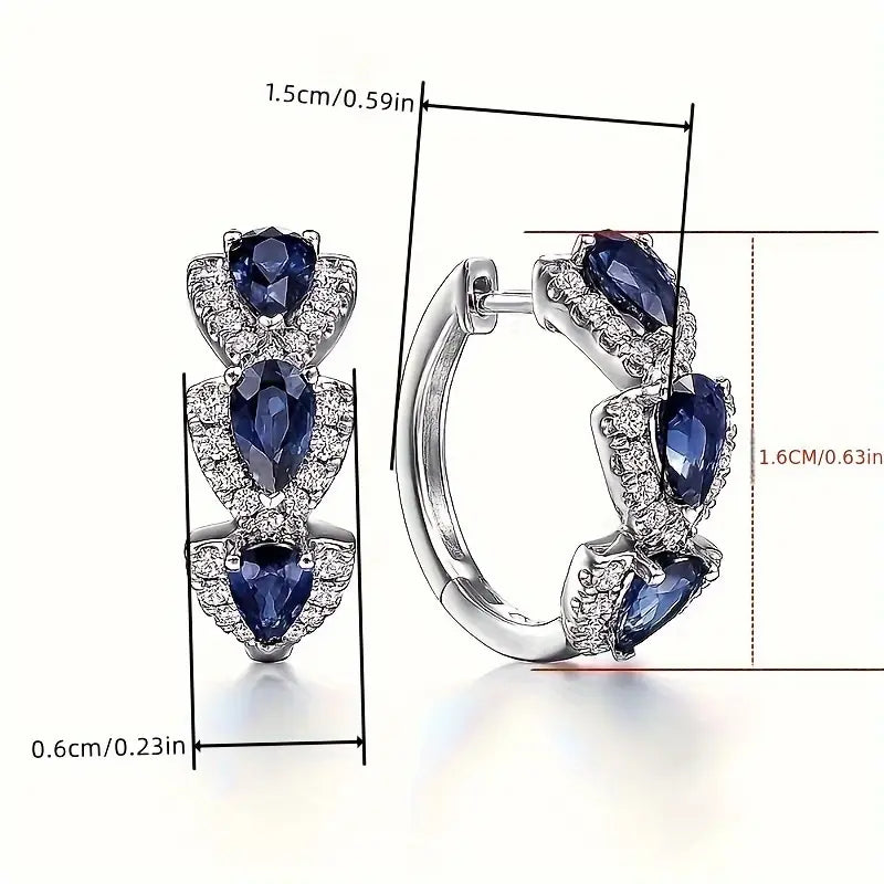 Orecchini Royal Sapphire Crest | Colore Argento