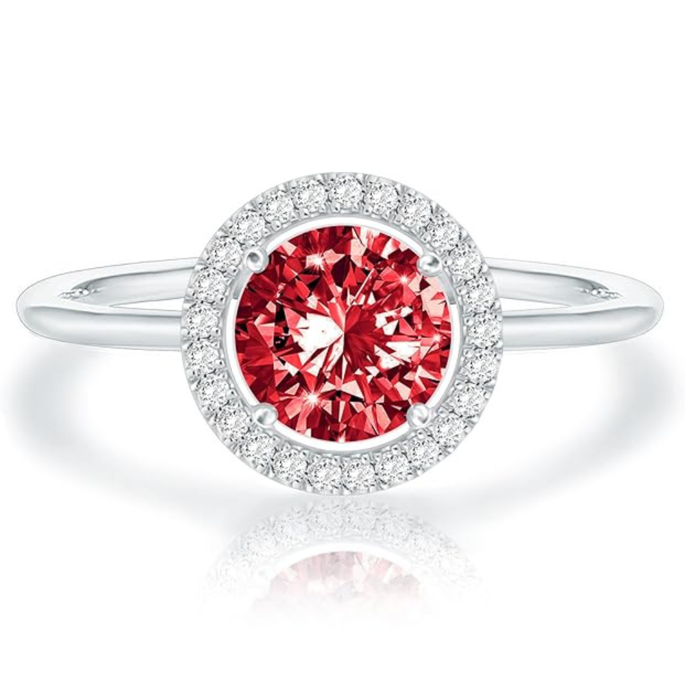 Anello Promessa Rubino Glow Cremisi - Tonalità Argento
