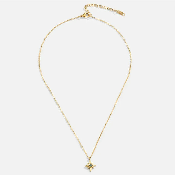 Collana in Gemma Celestina con Smeraldo | Colore Oro