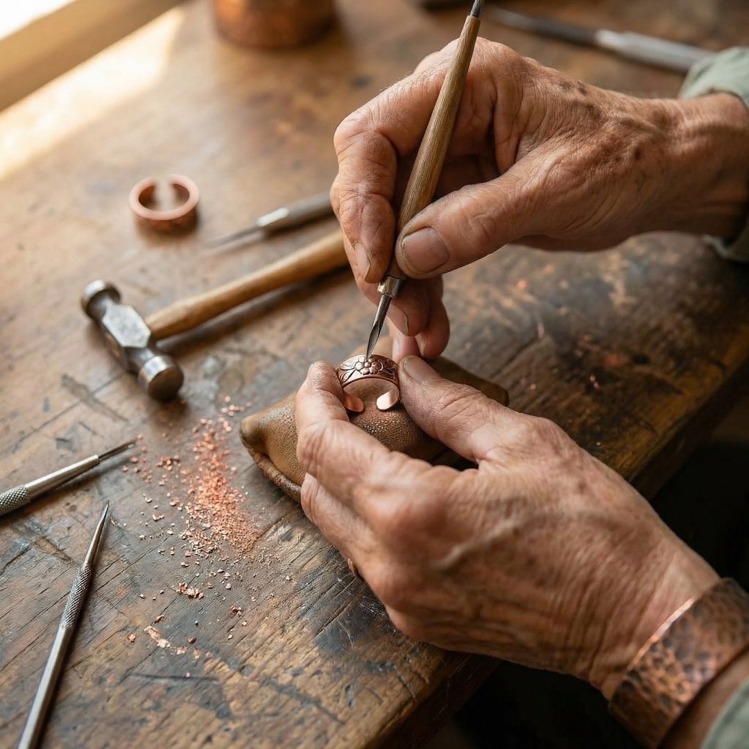 Anello in Rame a Petali