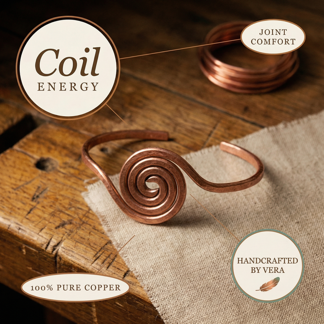 Bracciale alla caviglia in rame a spirale