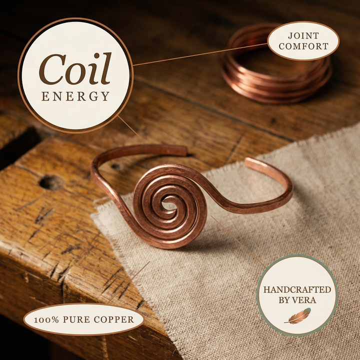 Bracciale alla caviglia in rame a spirale