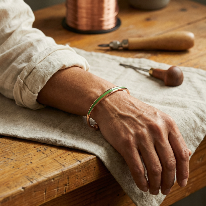 Bracciale in Rame e Giada