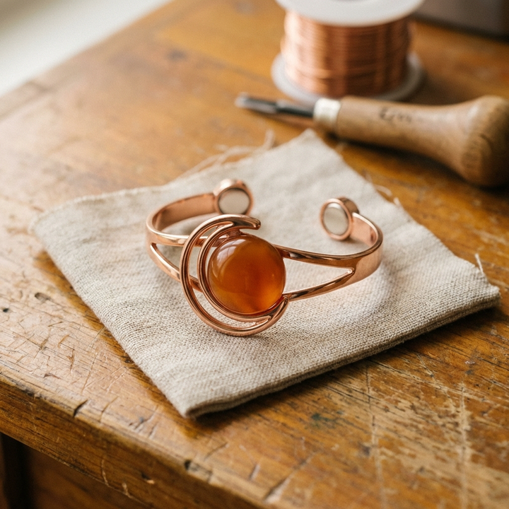 Bracciale in Rame Arancione a Sfera