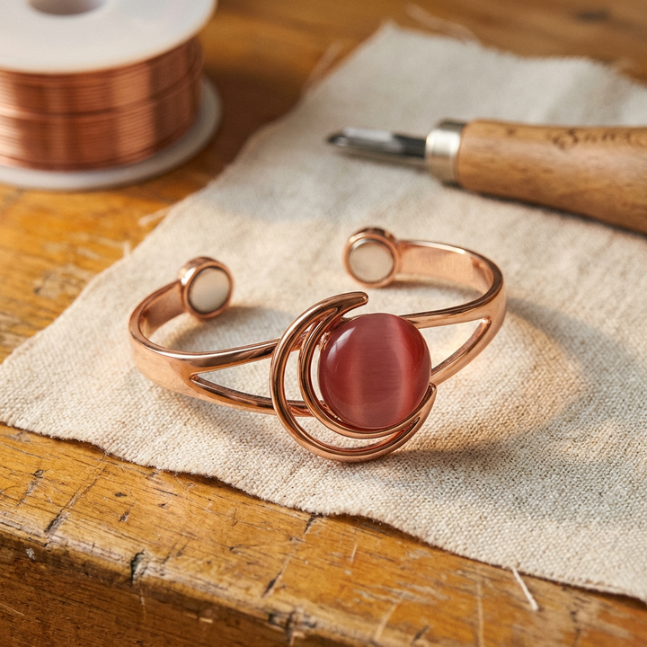 Bracciale in Rame Rosa a Sfera