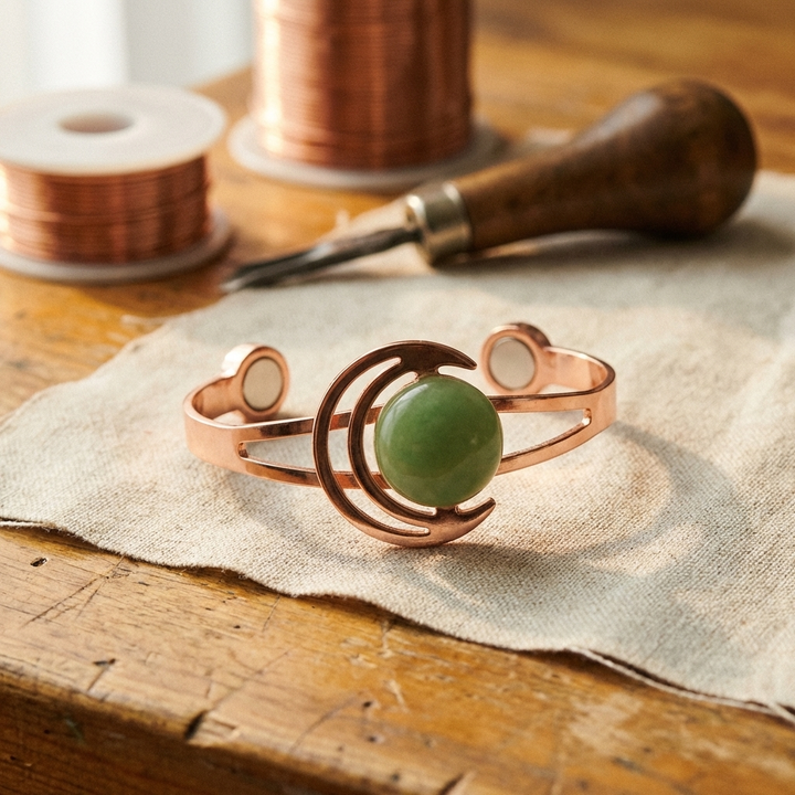 Bracciale in Rame Verde a Sfera