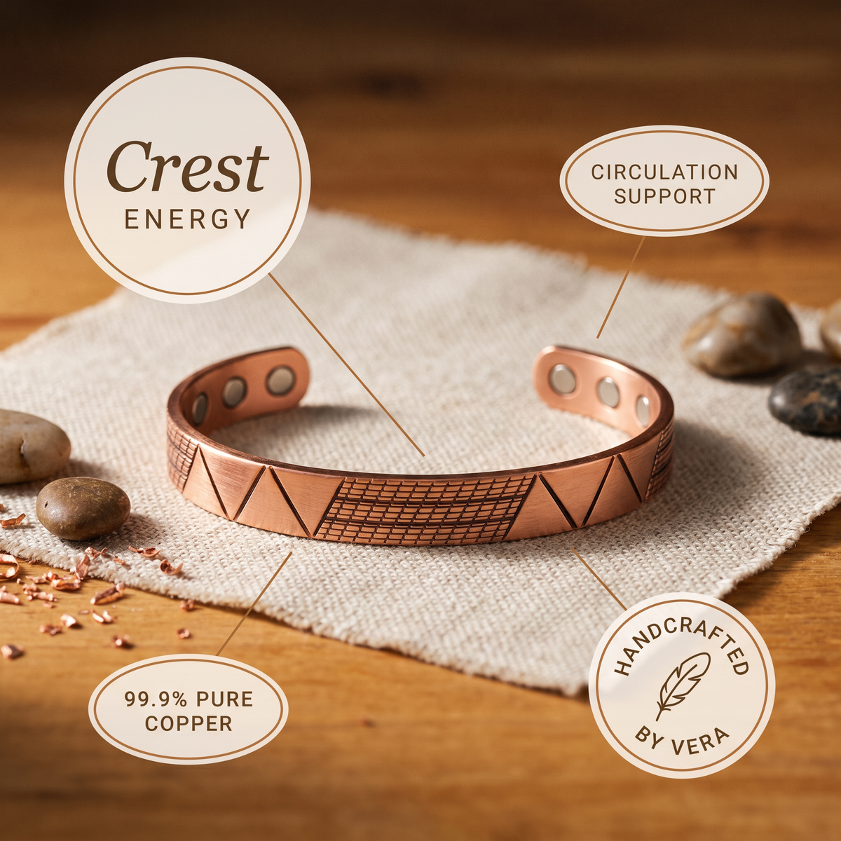 Bracciale in rame Crinale