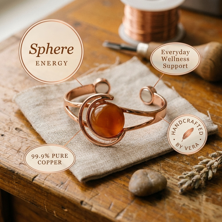 Bracciale in Rame Arancione a Sfera