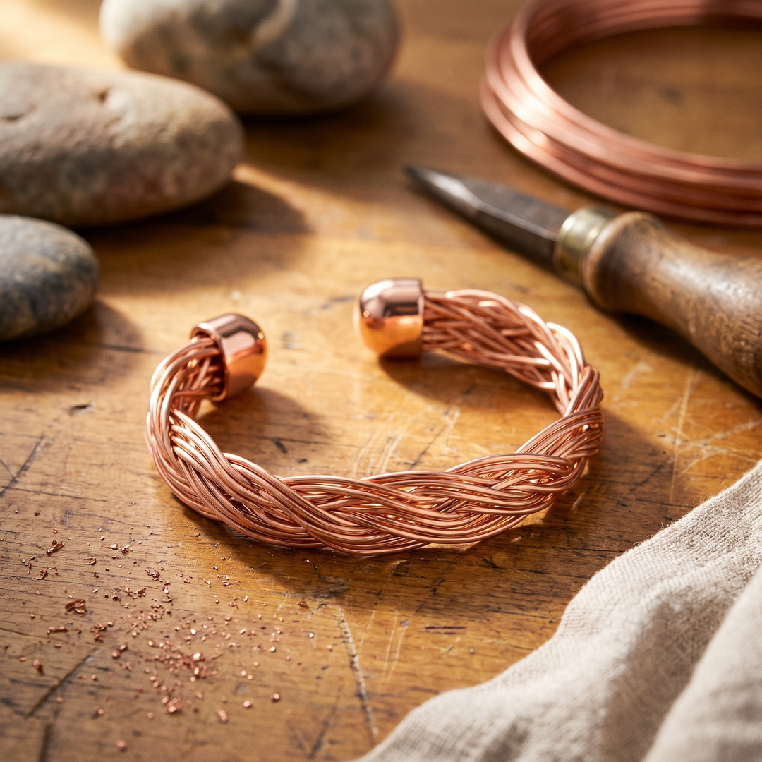 Bracciale Cuff in Rame di Olmo
