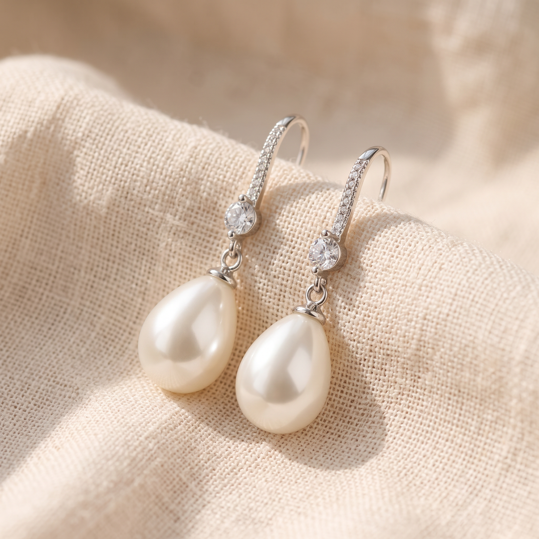 Orecchini Pendenti con Perle - Colore Argento