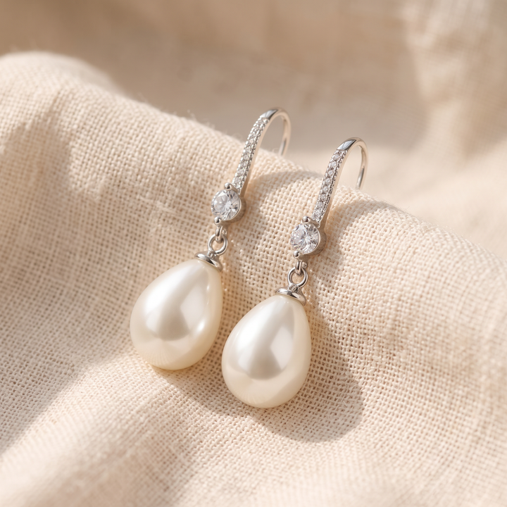 Orecchini Pendenti con Perle - Colore Argento
