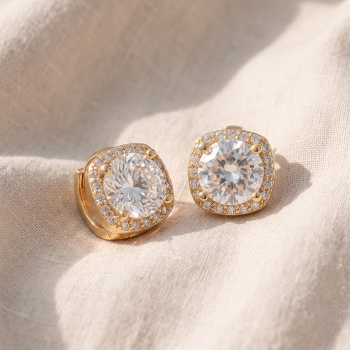 Orecchini a Diamante Quadrati