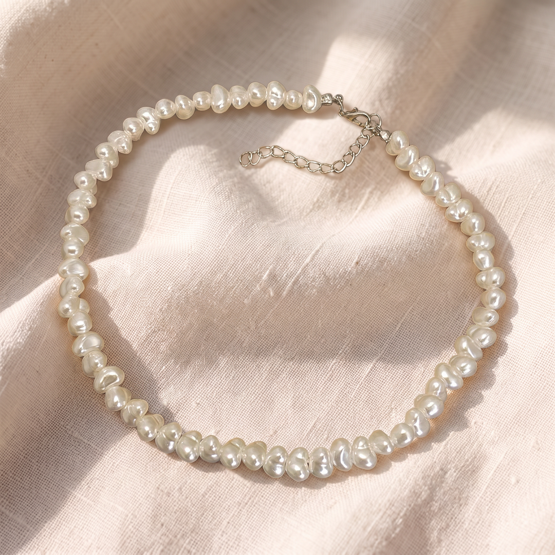 Collana Halo con Perla - Colore Argento
