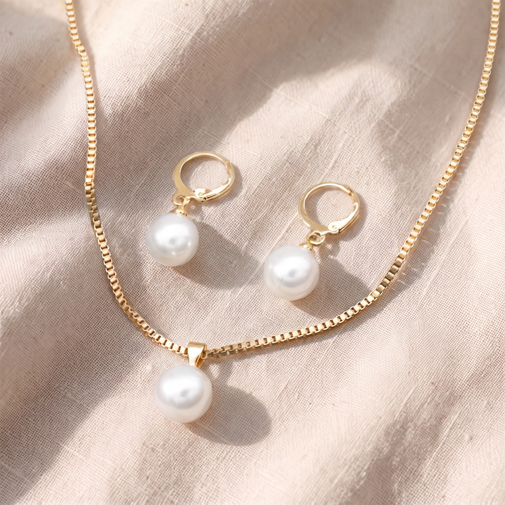 Set di Gioielli Golden Grace Pearl - Tonalità Oro