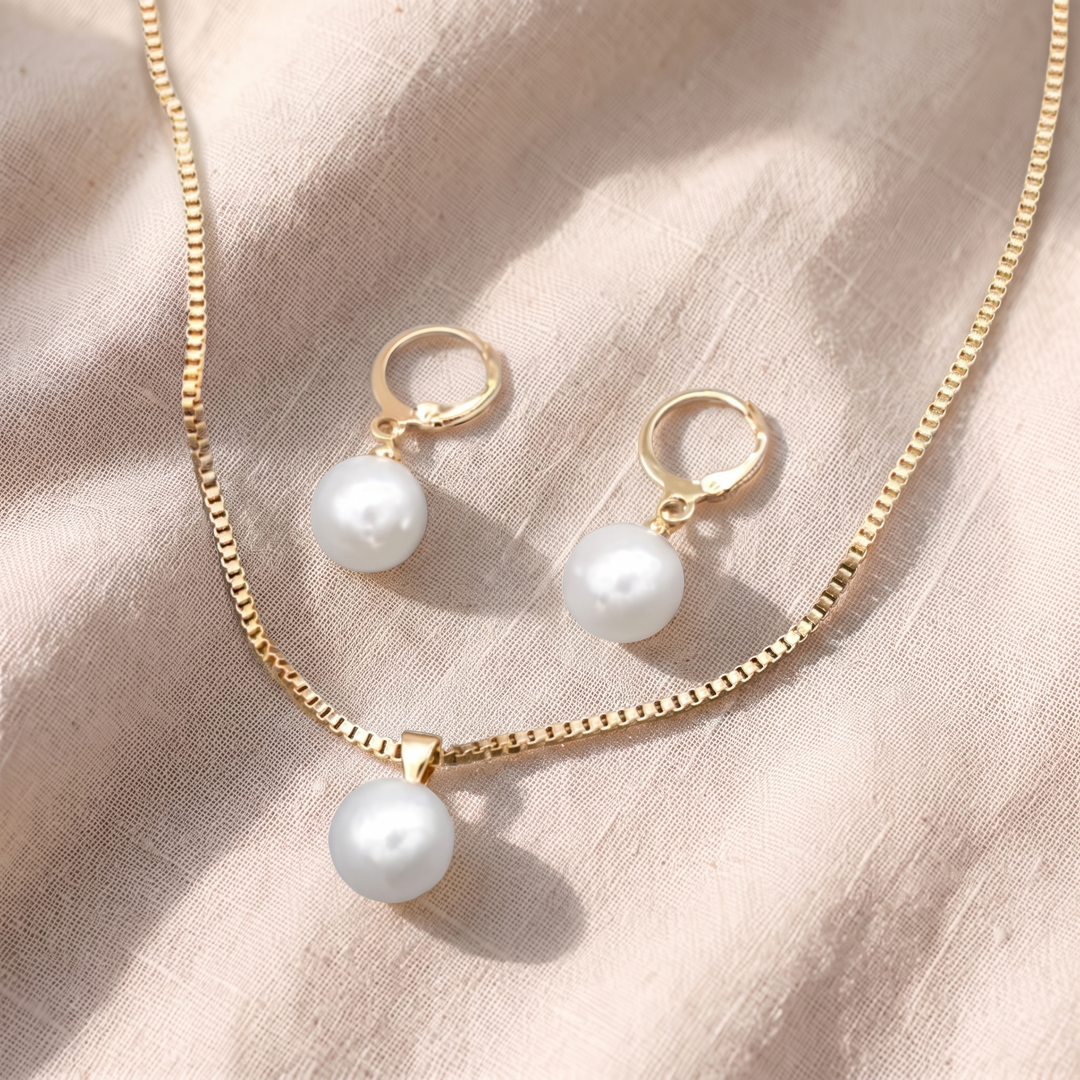 Set di Gioielli in Perle Golden Grace - Oro