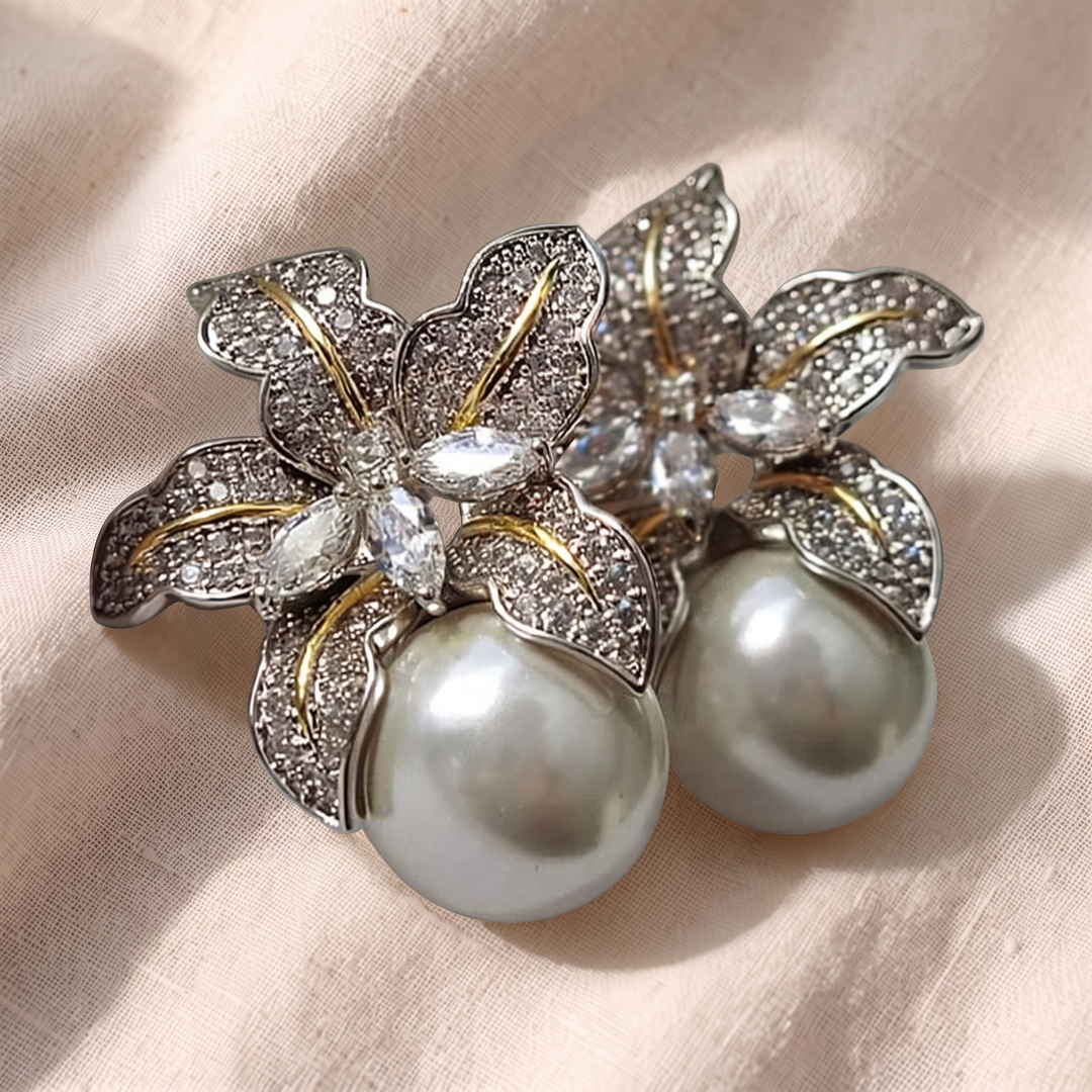 Orecchini Fiore di Perla | Tonalità Argento