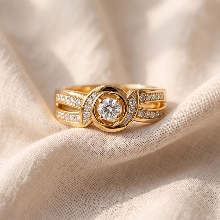 Anello Infinito in Oro con Cristallo