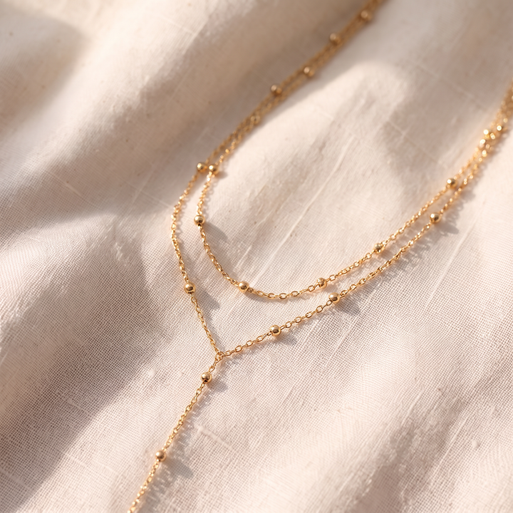 Collana con Perle di Riso a Doppio Strato
