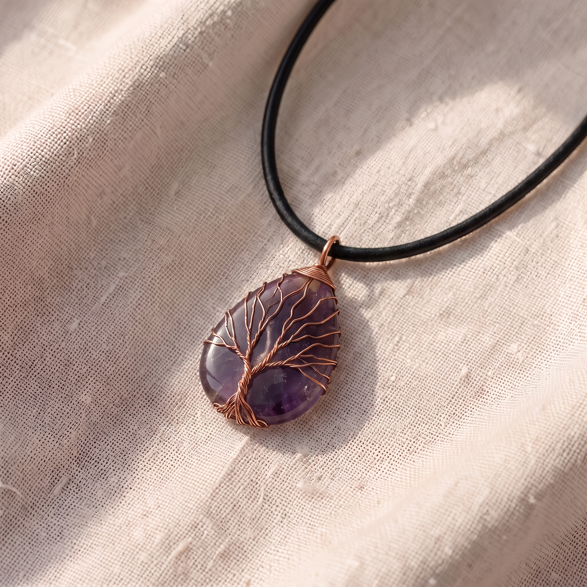 Collana albero della vita con ametista