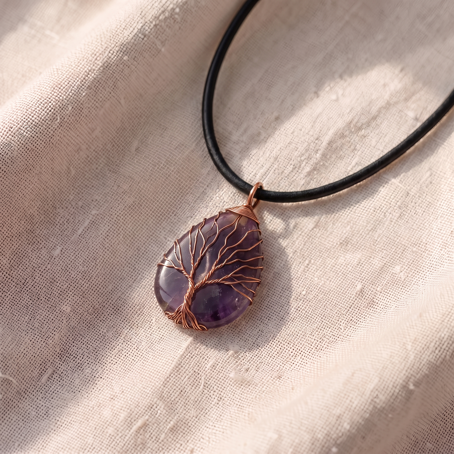 Collana albero della vita con ametista