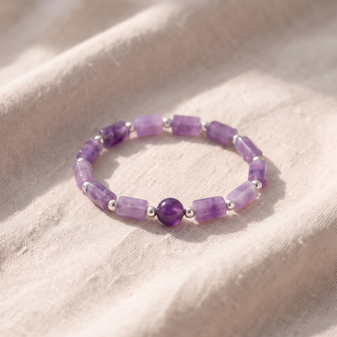 Bracciale in ametista fatto a mano