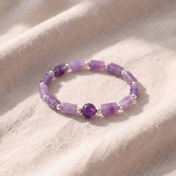 Bracciale in ametista fatto a mano