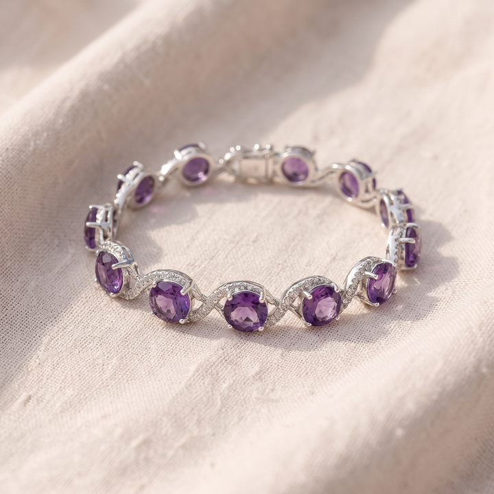 Bracciale in argento con anelli a cerchio