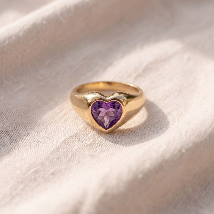 Anello cocktail oro a forma di cuore