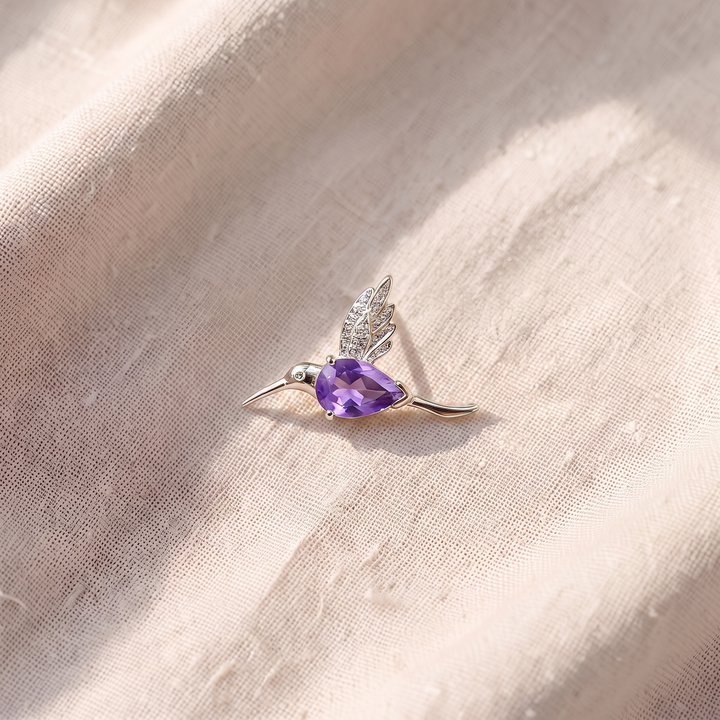 Orecchini piccoli in argento con colibrì