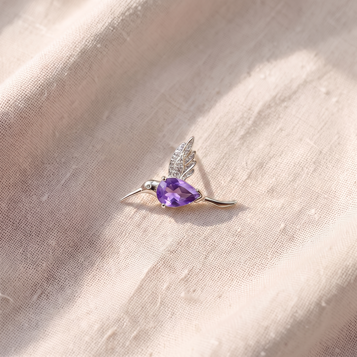 Orecchini piccoli argentati colibrì