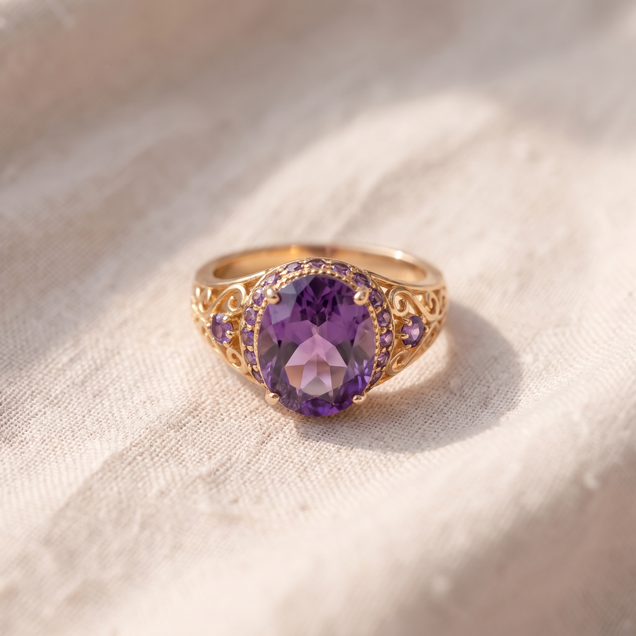 Anello vintage con motivo floreale