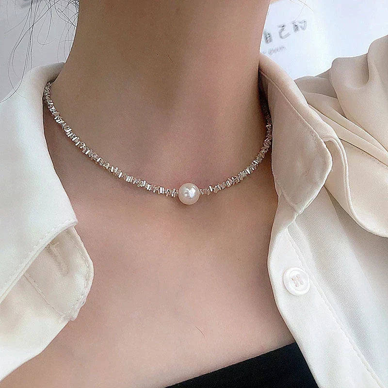 Collana Perla Radiosa - Tonalità Argento