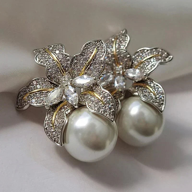 Orecchini Fiore di Perla | Tonalità Argento