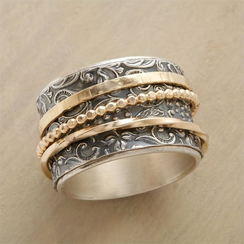 Anello antico oro e argento
