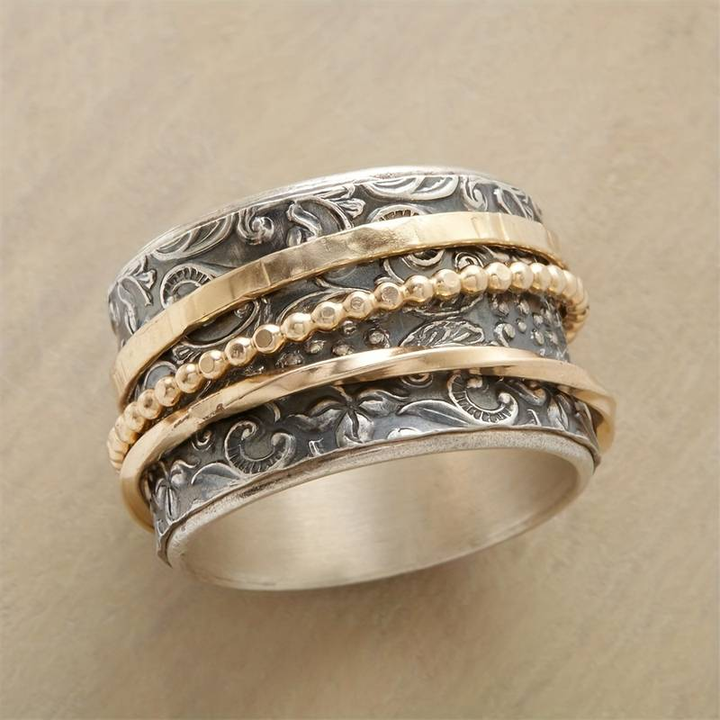 Anello antico oro e argento