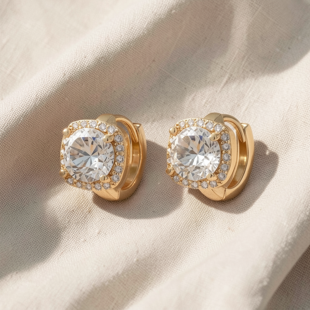 Orecchini a diamante quadrati
