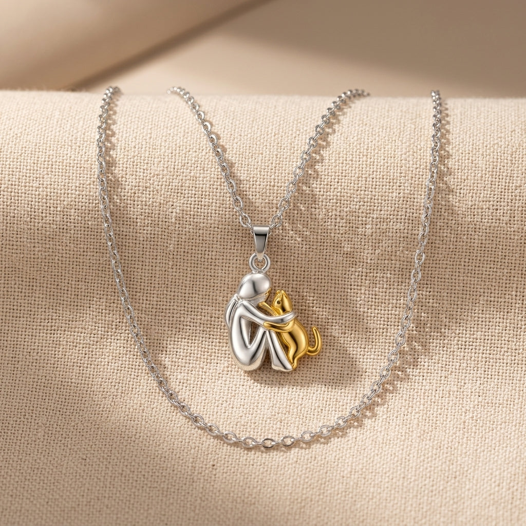 Collana con ciondolo abbraccio di gatto