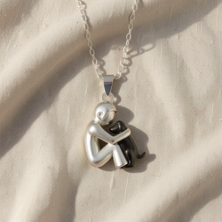 Collana con pendente abbraccio cane