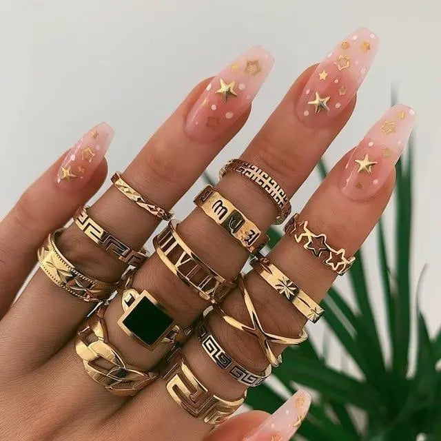 Set di Anelli Boho – 8 a 12 Anelli Misti