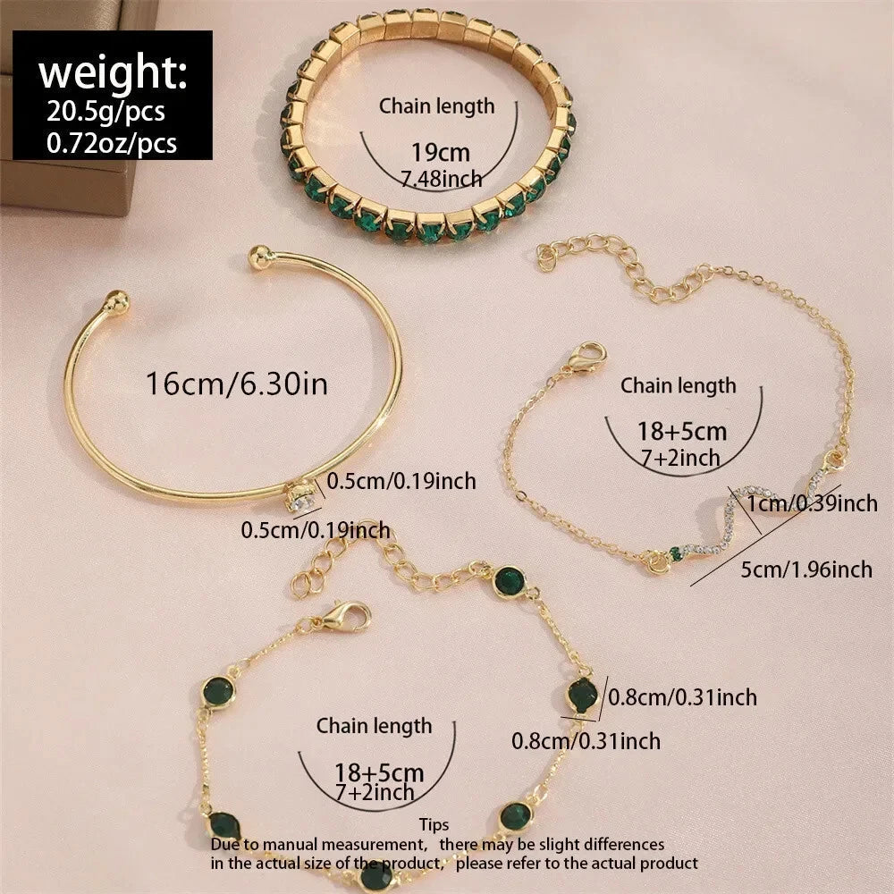 Bracciale con pietre preziose verdi