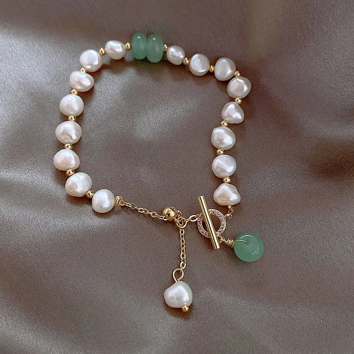 Bracciale in Perle e Pietre Verdi