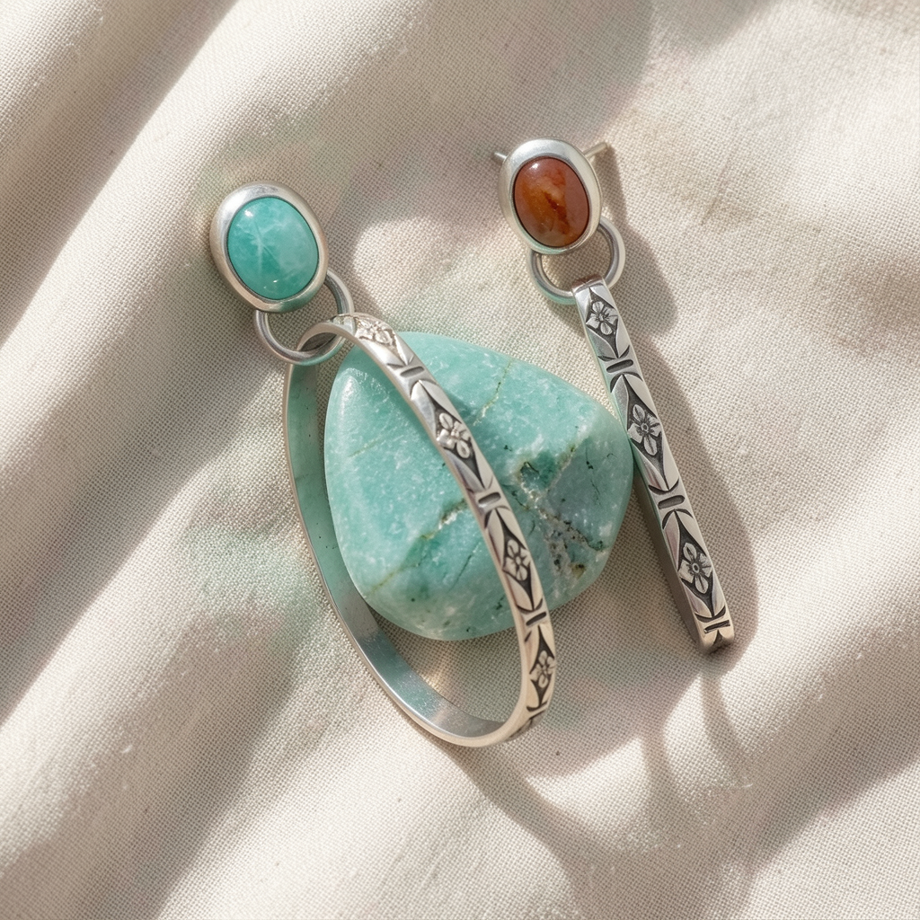 Orecchini boho con onice