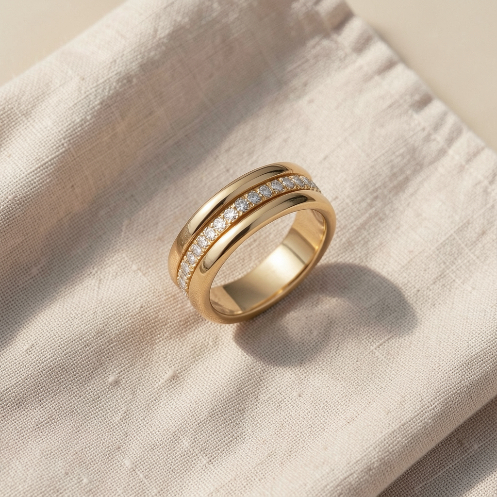 Anello con zirconi incastonati