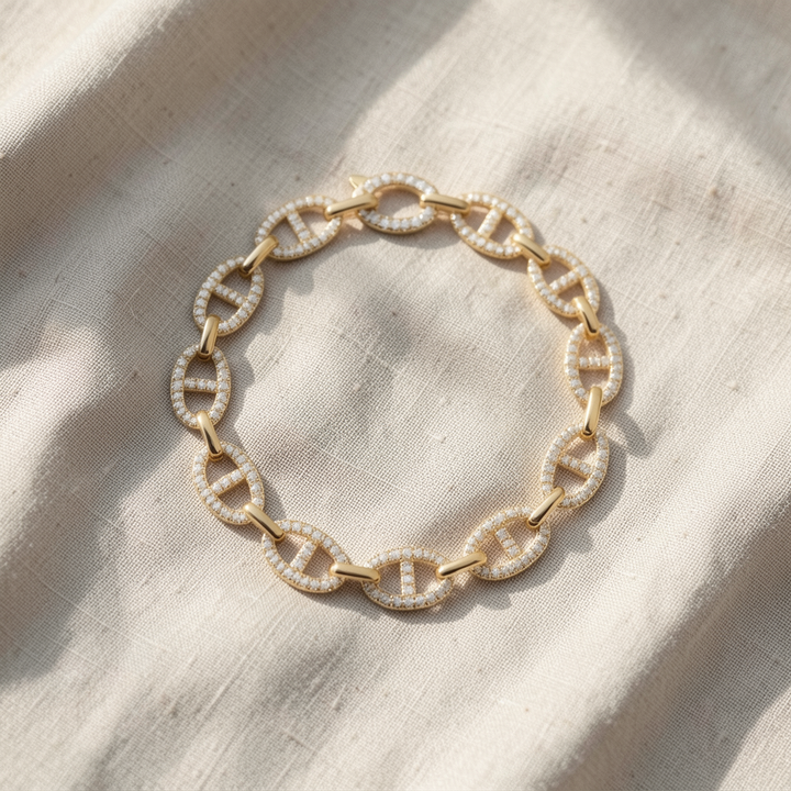 Bracciale a catena di lusso dorato