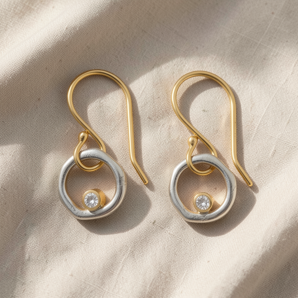 Orecchini retro oro e argento